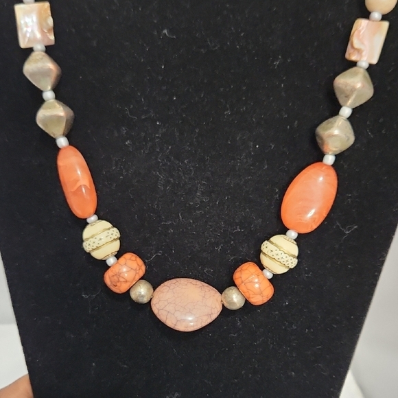 Earthy Mixed Bead Statement Necklace - Picture 3 of 5